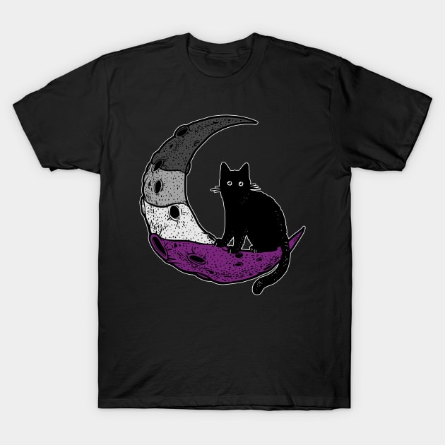 Asexual Moon Cat T-Shirt by Psitta